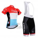 Trek Factory Racing Cycling Jersey Bib Short 2015 Short Sleeve White Red