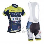 Vini Fantini Cycling Jersey Bib Short 2013 Men Short Sleeve Green and Blue
