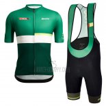 Vuelta Espana Cycling Jersey Bib Short 2022 Men Short Sleeve Black Green