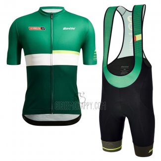 Vuelta Espana Cycling Jersey Bib Short 2022 Men Short Sleeve Black Green