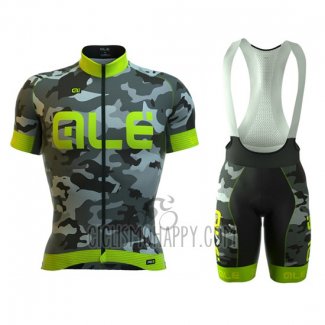 ALE Cycling Jersey Bib Short 2016 Men Short Sleeve Green and Gray