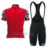 ALE Cycling Jersey Bib Short 2016 Men Short Sleeve Red and White