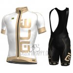 ALE Cycling Jersey Bib Short 2017 Men Short Sleeve White