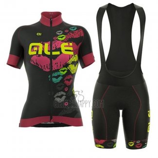 ALE Cycling Jersey Bib Short 2018 Men Short Sleeve Black Pink