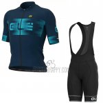 ALE Cycling Jersey Bib Short 2021 Men Short Sleeve Deep Blue