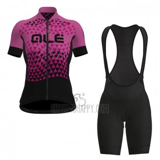 ALE Cycling Jersey Bib Short 2021 Women Short Sleeve Dark Fuchsia