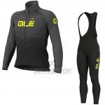 ALE Cycling Jersey Bib Tight 2020 Men Long Sleeve Yellow Black(1)