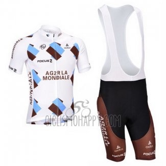 Ag2rla Cycling Jersey Bib Short 2013 Short Sleeve Marron