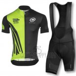 Assos Cycling Jersey Bib Short 2016 Men Short Sleeve Black and Green