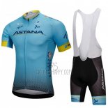Astana Cycling Jersey Bib Short 2018 Short Sleeve Blue