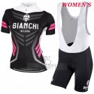 Bianchi Cycling Jersey Bib Short 2017 Women Short Sleeve Black