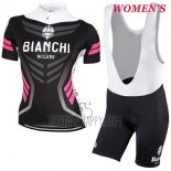 Bianchi Cycling Jersey Bib Short 2017 Women Short Sleeve Black