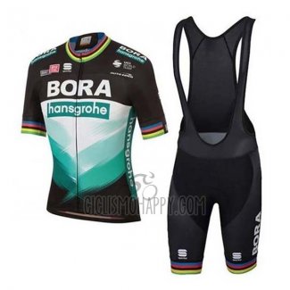 Bora-Hansgrone Cycling Jersey Bib Short 2020 Short Sleeve Green Black