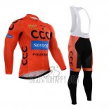 CCC Cycling Jersey Bib Tight 2015 Long Sleeve Black and Orange