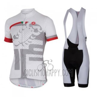 Castelli Cycling Jersey Bib Short 2016 Men Short Sleeve White and Red