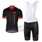 Castelli Cycling Jersey Bib Short 2017 Men Short Sleeve Bright Black and Red