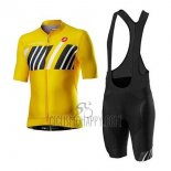 Castelli Cycling Jersey Bib Short 2020 Men Short Sleeve Yellow Black