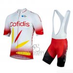 Cofidis Cycling Jersey Bib Short 2019 Short Sleeve Red White