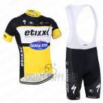 Etixx Quick Step Cycling Jersey Bib Short 2016 Short Sleeve Black and Yellow
