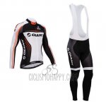 Giant Cycling Jersey Bib Tight 2014 Men Long Sleeve White and Black