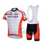 Katusha Cycling Jersey Bib Short 2018 Short Sleeve White Red