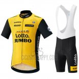 Lotto NL Jumbo Cycling Jersey Bib Short 2018 Short Sleeve Yellow and Black