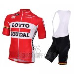 Lotto Soudal Cycling Jersey Bib Short 2016 Short Sleeve White and Red