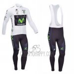 Movistar Lider Cycling Jersey Bib Tight 2013 Men Long Sleeve White
