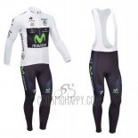 Movistar Lider Cycling Jersey Bib Tight 2013 Men Long Sleeve White