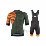 Nalini Cycling Jersey Bib Short 2021 Men Short Sleeve Green Orange