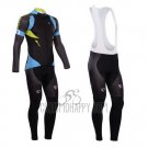 Pearl Izumi Cycling Jersey Bib Tight 2014 Men Long Sleeve Black and Sky Blue