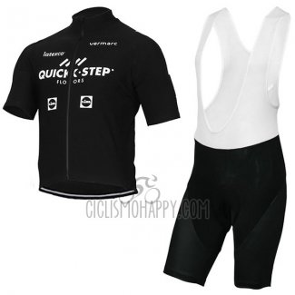 Quick Step Floor Cycling Jersey Bib Short 2017 Short Sleeve Quick Step Floors Black