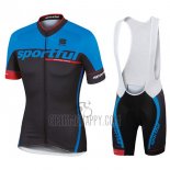 Sportful Sc Cycling Jersey Bib Short 2017 Men Short Sleeve Blue and Black