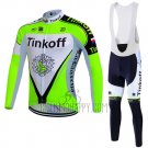 Tinkoff Cycling Jersey Bib Tight 2016 Long Sleeve Green and Black
