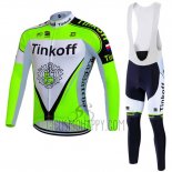 Tinkoff Cycling Jersey Bib Tight 2016 Long Sleeve Green and Black