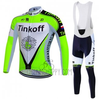 Tinkoff Cycling Jersey Bib Tight 2016 Long Sleeve Green and Black