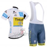 Tinkoff Lider Cycling Jersey Bib Short 2016 Men Short Sleeve Yellow and White