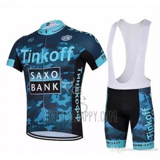 Tinkoff Saxo Bank Cycling Jersey Bib Short 2018 Short Sleeve Blue