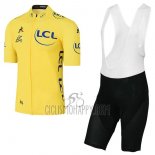 Tour de France Cycling Jersey Bib Short 2017 Men Short Sleeve Yellow