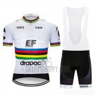 UCI Mondo Campione EF Education First Cycling Jersey Bib Short 2019 Men Short Sleeve White