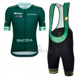 Vuelta Espana Cycling Jersey Bib Short 2022 Men Short Sleeve Green
