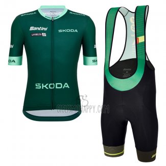 Vuelta Espana Cycling Jersey Bib Short 2022 Men Short Sleeve Green