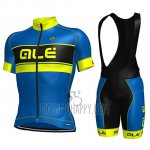 ALE Cycling Jersey Bib Short 2017 Men Short Sleeve Blue and Yellow
