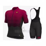 ALE Cycling Jersey Bib Short 2021 Men Short Sleeve Dark Red