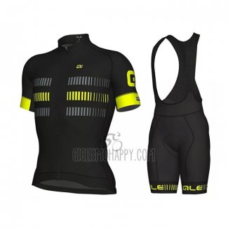 ALE Cycling Jersey Bib Short 2021 Men Short Sleeve Gray Yellow