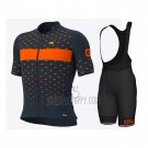 ALE Cycling Jersey Bib Short 2021 Men Short Sleeve Light Blue Orange