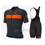 ALE Cycling Jersey Bib Short 2021 Men Short Sleeve Light Blue Orange