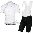 Abu Dhabi Tour Cycling Jersey Bib Short 2017 Men Short Sleeve White