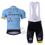Astana Cycling Jersey Bib Short 2017 Short Sleeve Blue