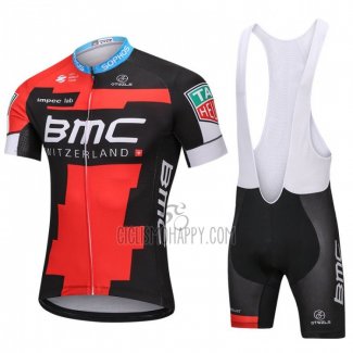 BMC Cycling Jersey Bib Short 2018 Short Sleeve Red and Black
